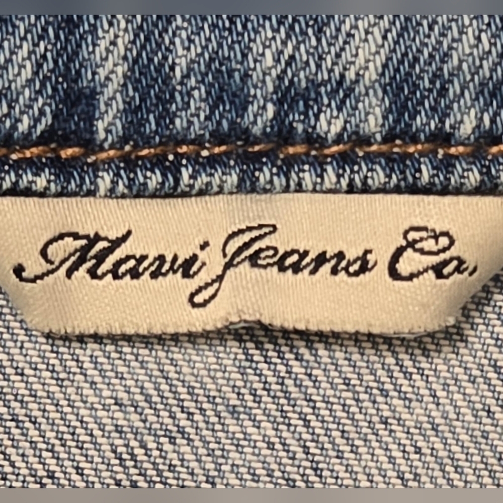 Mavi Rosie Cropped Denim Jacket Blue Button Front Size XL - Picture 12 of 16